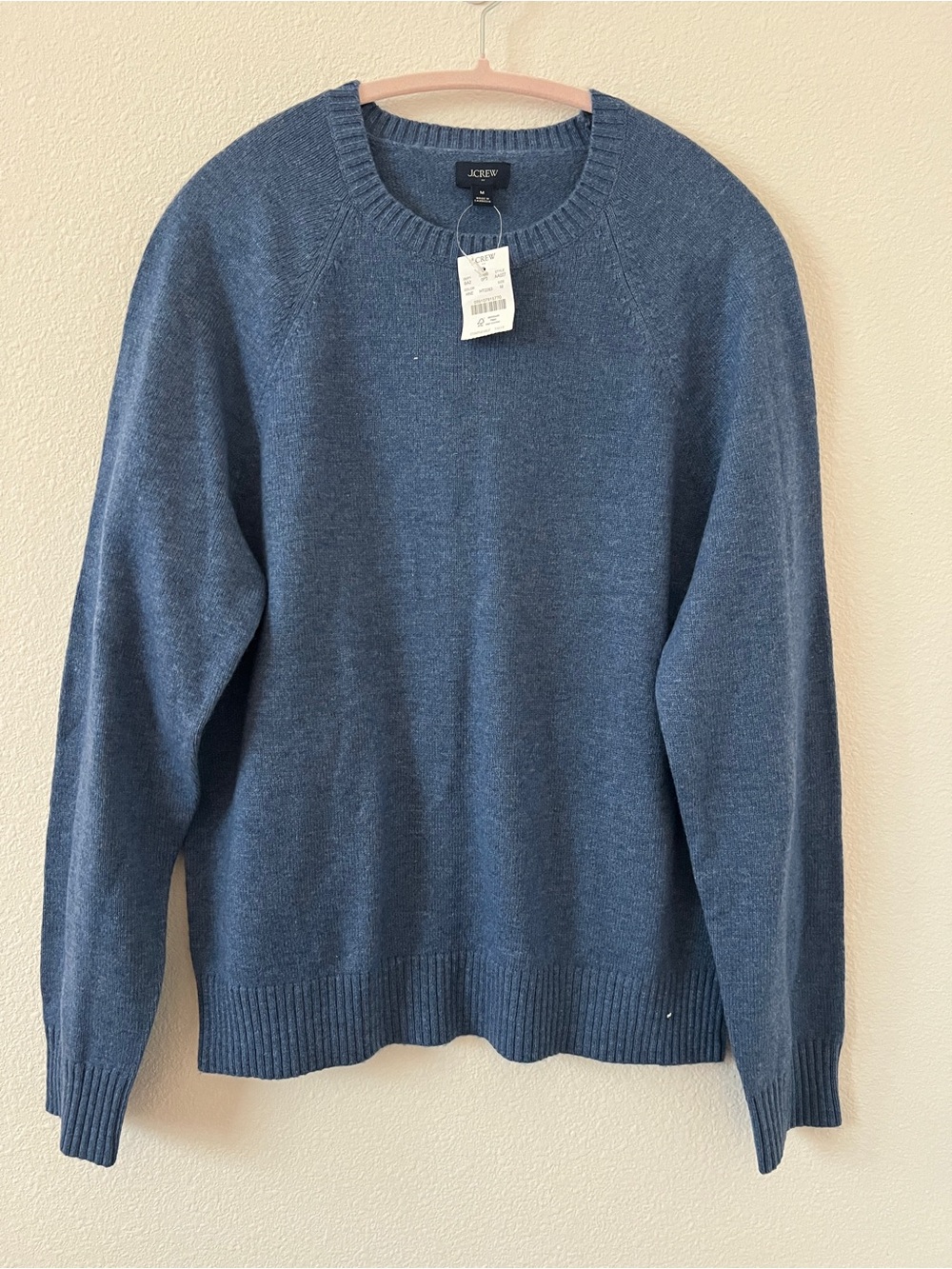 NWT J.Crew Blue Wool Blend Crewneck Men’s Sweater Medium Coastal Preppy